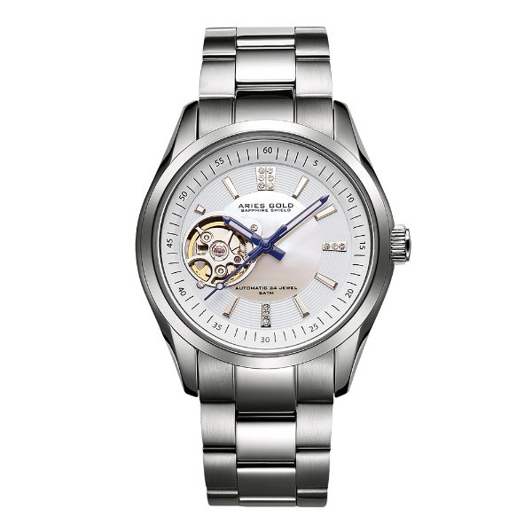 ARIES GOLD AUTOMATIC INSPIRA SILVER STAINLESS STEEL L 9003 S-WMOP WOMEN'S WATCH